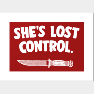 She's Lost Control Typography Design (White) Posters and Art